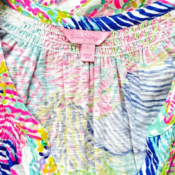 Lilly Pulitzer Essie Floral Tank Top Size L - Picture 4 of 8